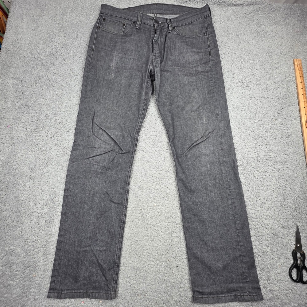 Levi's 514 Straight Fit Jeans Mens 33x32 Gray Denim‎